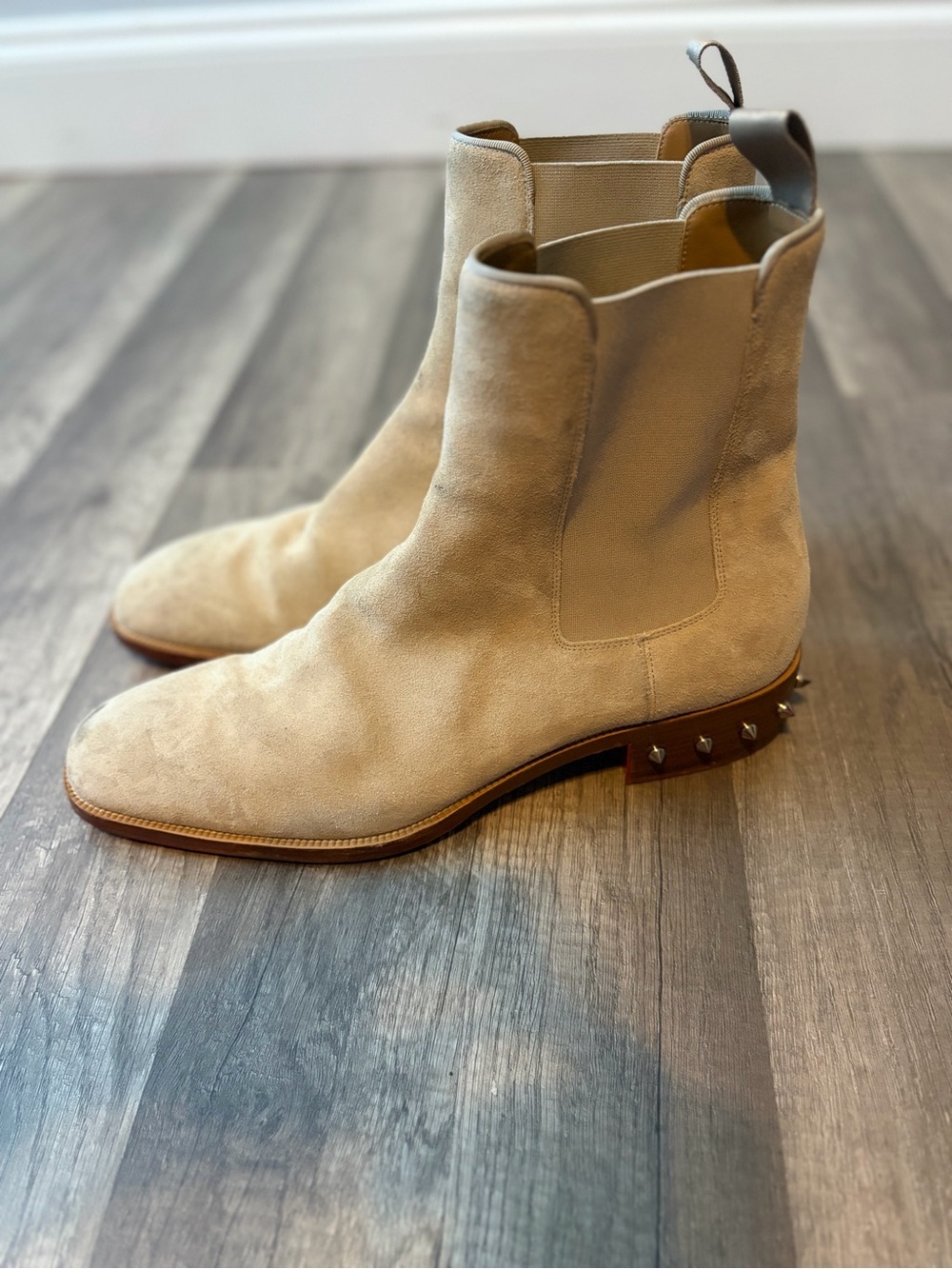 Suede Studded Accents Chelsea Boots - Picture 1 of 11